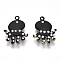 Alloy Enamel Charms, Enamelled Sequins, Octopus, Black, 14x11x1.5mm, Hole: 1mm