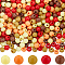 Thanksgiving Day Theme 1500Pcs 5 Colors Opaque Acrylic Beads, AB Color Plated, Round, Mixed Color, 6x5mm, Hole: 1.8mm, 300pcs/color