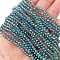 Transparent Electroplate Glass Beads Strands, Full Rainbow Plated, Faceted, Bicone, Dark Sea Green, 2.9~3.3x2.8mm, Hole: 0.7mm, about 135~140pcs/strand, 38~40cm.