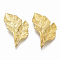 Brass Peg Bails Pendants, For Half Drilled Beads, Nickel Free, Leaf, Raw(Unplated), 33x24x7mm, Hole: 5x2mm, Pin: 0.7mm