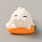 Resin Display Decorations, Micro Landscape Garden Decoration Accessories, Rabbit Lying on the Carrot, White, 32x30x23.5mm