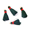Nylon Thread Tassel Pendant Decorations, with Golden Iron Jump Rings, Random Color Binding Threads, Dark Slate Gray, 13~16mm