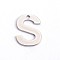 Tarnish Resistant 304 Stainless Steel Letter Charms, Letter.S, 11.5x8.5x0.8mm, Hole: 1mm