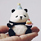 Panda Pendant Decoration DIY Needle Felting Beginner Kits, including Wool, Felting Needle, Foam Board, Instruction, Hat, 50mm