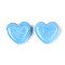 Handmade Lampwork Beads, Heart, Light Sky Blue, 18.5~19.5x19.5~20x6.5~7.5mm, Hole: 1.2~1.6mm
