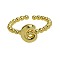 Brass Cuff Open Rings, Golden, Letter C, Inner Diameter: Adjustable