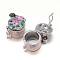 Enamel Column with Flower Rack Plating Brass Prayer Box Pendants, Wish Box, Colorful, 20x14x18mm, Hole: 5x3mm