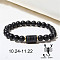 12 Constellations Theme Frosted Black Stone Round Beaded Stretch Bracelets for Women Men, Scorpio, 7-1/8 inch(18cm)