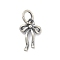 925 Sterling Silver Bowknot Charms with Jump Rings, Antique Silver, 12.5x8.5x2mm, Hole: 3.5mm
