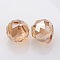 Faceted Round Glass Pendants, Sandy Brown, 23~25x21mm, Hole: 1.2~1.5mm