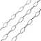 304 Stainless Steel Cable Chains, Soldered, with Spool, Stainless Steel Color, 9.5x4.5x0.8mm
