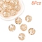 8Pcs Transparent Resin Beads, Round with Crown, White, 16mm, Hole: 2.5mm