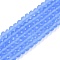 Transparent Glass Beads Strands, Faceted, Frosted, Rondelle, Medium Slate Blue, 3.5~3.8mm, Hole: 1mm, about 105~110pcs/strand, 29~31cm