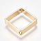 Brass Pendants, Rhombus, Nickel Free, Real 18K Gold Plated, 20x20x4mm, Hole: 1.8mm