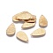 Brass Pendants, teardrop, Raw(Unplated), 18x10x0.5mm, Hole: 1.2mm
