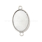 Старинное серебро тибетский стиль сплава параметров соединителя плоский овал кабошон, без кадмия и без свинца, лоток : 25x18 мм, 36x21x2 мм, отверстие : 2 мм, Около 454 шт / 1000 г