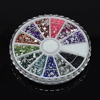 1 коробка 12 цвет граненый полукруглый имитация тайвань акриловые горный хрусталь&nbsp;GACR-X0001-3mm-B