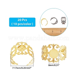 Латунные филигрань кольцо черенки&nbsp;KK-AR0001-61