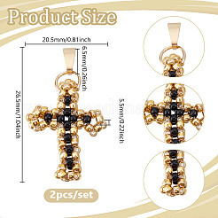 2 шт. подвески-кресты из стеклянного бисера&nbsp;PALLOY-GO00072