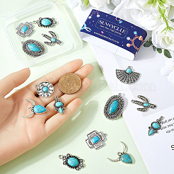 16шт 8 стиля подвески из синтетической бирюзы&nbsp;FIND-SC0009-10