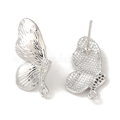 Серьги-гвоздики из латуни с микропаве из кубического циркония&nbsp;LS-KK-K371-16P