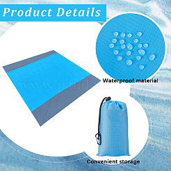 Квадратный водонепроницаемый коврик для пикника из полиэстера с 4 колышком&nbsp;AJEW-WH20080-37A