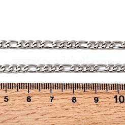 3.8 мм цепочка Фигаро из нержавеющей стали 304 для женщин&nbsp;NJEW-B134-02B-P