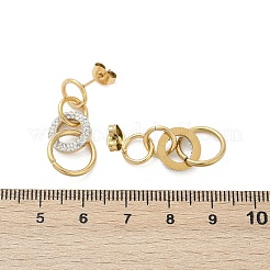 Серьги-гвоздики из полимерной глины и нержавеющей стали 304 с кольцами&nbsp;EJEW-V004-03G-01