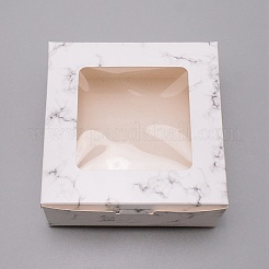 Прямоугольник с мраморным узором картонная складка подарочная коробка&nbsp;LS-CON-WH0257-39