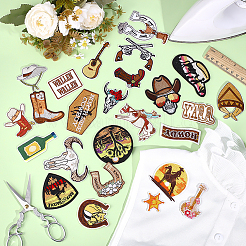 25 шт. полиэстеровые нашивки в стиле ковбоя&nbsp;PATC-ME0001-26