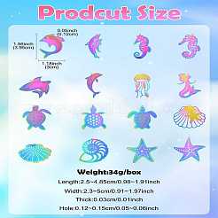 16 шт. 16 стиля ионное покрытие (IP) нержавеющая сталь 304 травленые металлические украшения подвески&nbsp;STAS-CJ0002-56