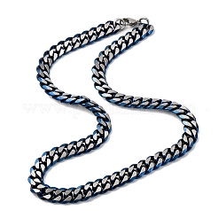 Ожерелья из кубинской цепочки из нержавеющей стали 304 толщиной 12 мм&nbsp;NJEW-C099-04B-01