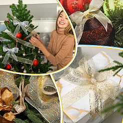 2 рулон 2 цветов 9 м блестящая полиэстеровая сетчатая лента с пайетками&nbsp;OCOR-PH0005-94