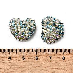 Сверкающие акриловые бусины в форме сердца с украшением из страз&nbsp;LS-OACR-NH0001-02A-03