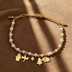 6шт. браслеты с подвесками из нержавеющей стали 304&nbsp;BA2405-1