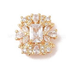 Латунные бусины из циркония микропаве со стеклом&nbsp;KK-B100-075G