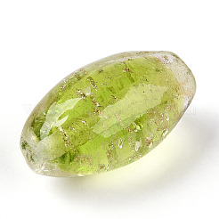 Светящиеся бусины лэмпворк из золота и песка ручной работы&nbsp;FOIL-T006-01