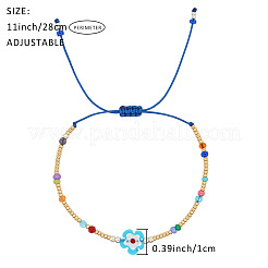 Плетеные браслеты из бисера и цветочных мотивов в стиле бохо&nbsp;PK5230-2