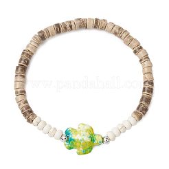 Браслеты из кокосовых бусин с морскими черепахами и морскими звездами&nbsp;BJEW-JB11882-03