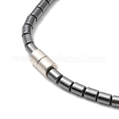 Колье с подвеской в виде слона из синтетического немагнитного гематита и цепочками из бисера&nbsp;NJEW-E095-01