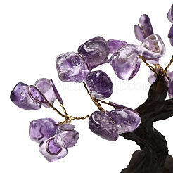 Скульптура дерева из натуральной аметистовой крошки&nbsp;DJEW-K026-01A