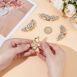 8 шт. 4 стиля пряжки для обуви из сплава крыла со стразами&nbsp;FIND-AR0006-03G