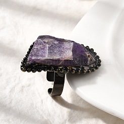 Открытые кольца-манжеты с натуральными драгоценными камнями неправильной формы&nbsp;G-A278-03AB