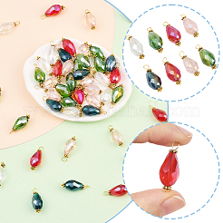 50 шт. подвески из гальванического стекла с граненым узором&nbsp;FIND-SP0004-74