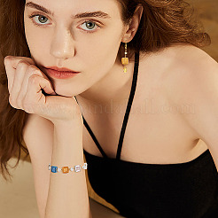 100шт 5 цвета гальванические прозрачные стеклянные бусины&nbsp;EGLA-TA0013-14