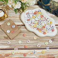 2 пакетик деревянных пуговиц с 2 отверстиями&nbsp;BUTT-SP0001-21