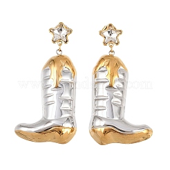 Двухцветные серьги-гвоздики из нержавеющей стали 304 в форме сапога&nbsp;STAS-H249-21GP