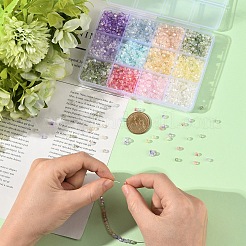 2400шт 12 цвета прозрачные окрашенные распылением стеклянные бусины&nbsp;EGLA-YW0005-29