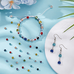 Бусины из глины с одноцветными стразами&nbsp;RB-WH0005-013A