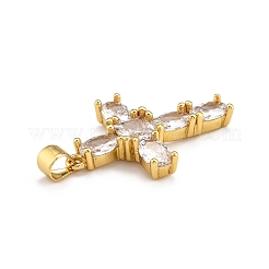 Латунные микропаве прозрачные подвески с фианитом&nbsp;ZIRC-J025-41G